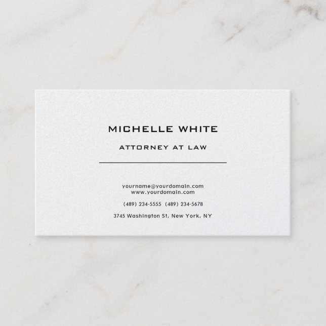 Pearl Attorney at Law Minimalist Professional Business Card (Front)