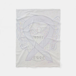 Pearl Awareness Ribbon Angel Hope Cure Blanket