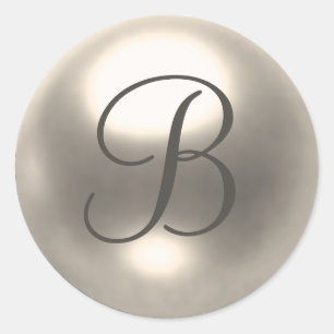Pearl B monogram wedding seal