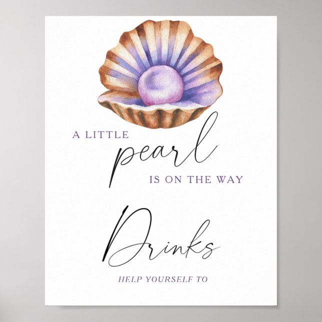 Pearl baby shower - Drinks Poster (Front)