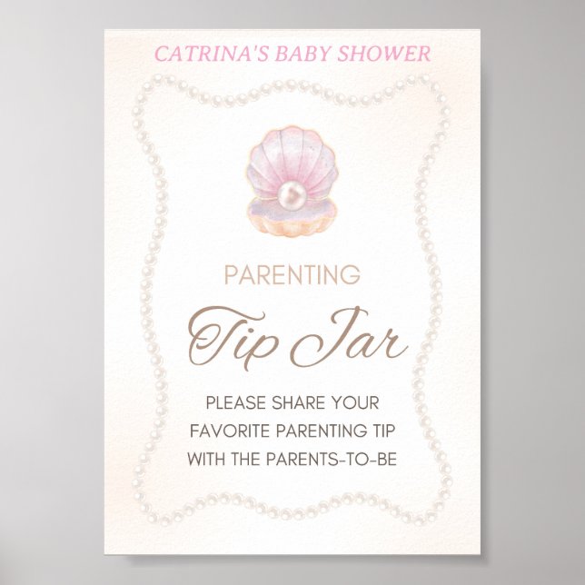 Pearl Baby Shower Game Sign (Front)