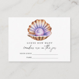 Pearl baby shower Guess how many candies Enclosure Card