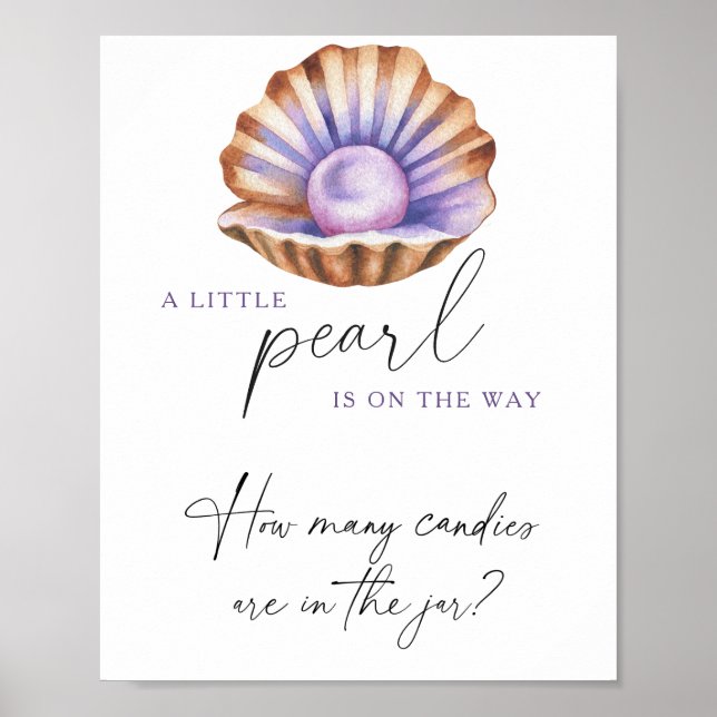 pearl baby shower Guess how many candies Poster (Front)