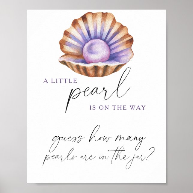 pearl baby shower Guess how many pearls Poster (Front)