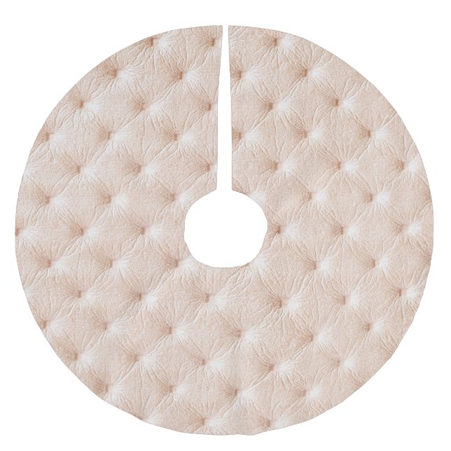 Pearl beige leather: Chesterfield style texture. Brushed Polyester Tree Skirt (Front)