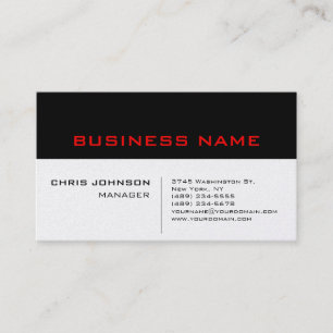 Pearl Black Stripe Unique Manager Business Card