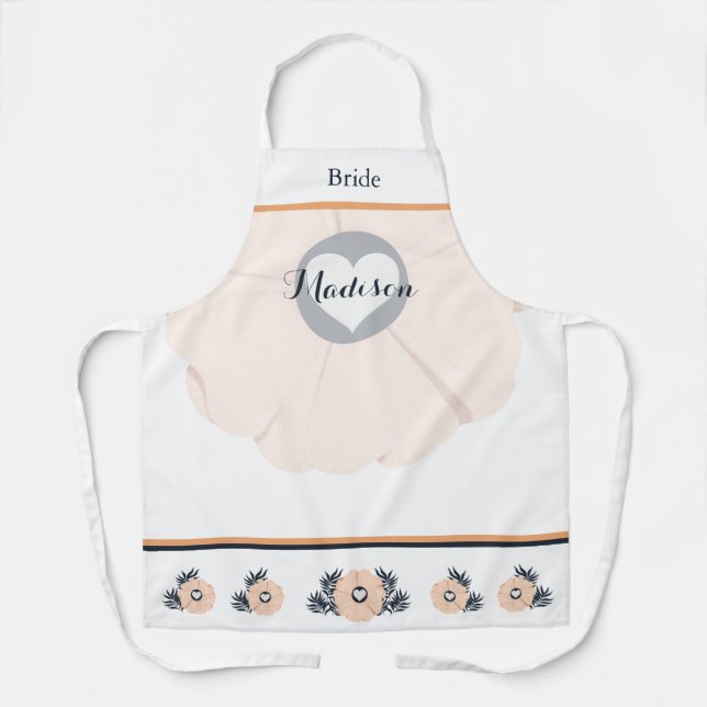 Pearl Black Watusi Tacao Bride Wedding Apron (Front)