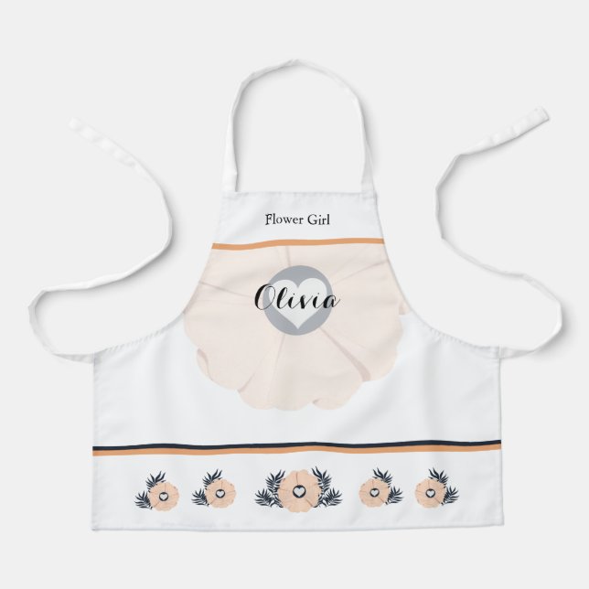 Pearl Black Watusi Tacao Flower Girl Wedding Apron (Front)