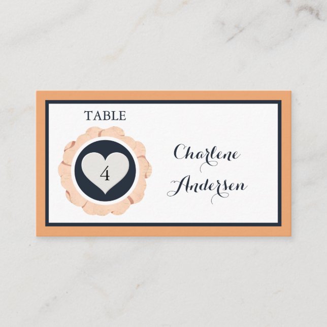Pearl Black Watusi Tacao Wedding Table Place Card (Front)