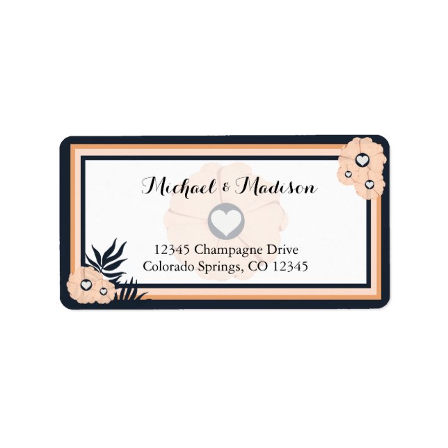 Pearl Black Watusi Wedding Return Address Label (Front)