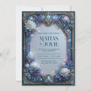 Pearl Bloom Celestial Filigree Wedding Invitation