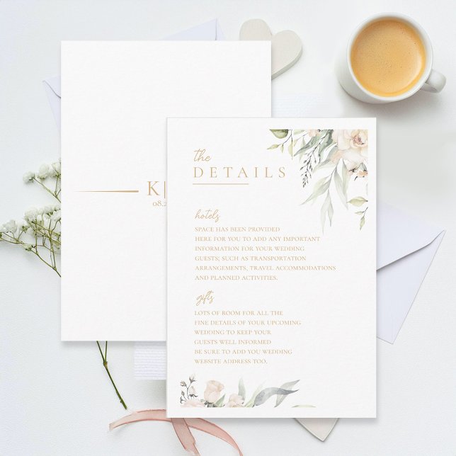 Pearl Blush Floral Elegance Wedding Details ID989 Enclosure Card (Creator Uploaded)