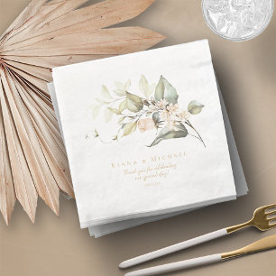 Pearl Blush Floral Elegance Wedding ID989 Napkin