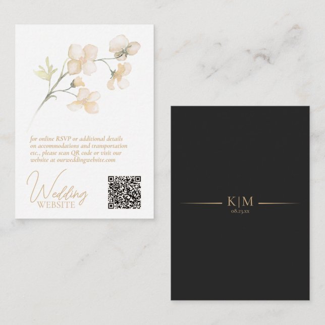 Pearl Blush Floral Elegance Wedding Website ID989 Enclosure Card (Front/Back)