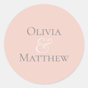 Pearl Blush Personalised Classic Round Sticker