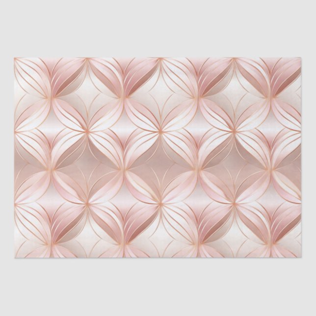 Pearl Blush Pink Rose Gold Floral Wedding  Tissue Paper (Front)