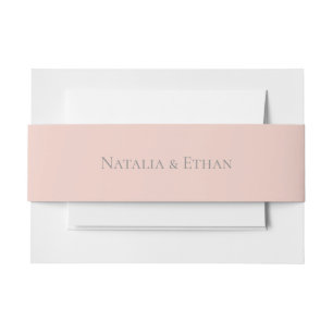 Pearl Blush Wedding Invitation Belly Band