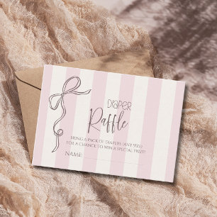 Pearl Bow Baby in Coquet Baby Shower Diaper Raffle Enclosure Card
