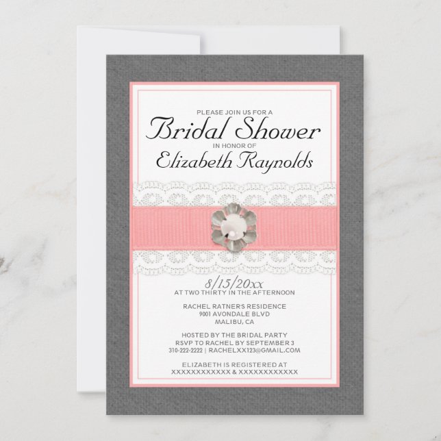 Pearl Bridal Shower Invitations (Front)