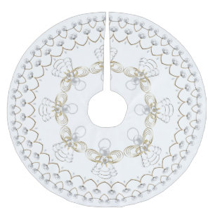 Pearl Christmas Angel of Joy Circle Custom Brushed Polyester Tree Skirt