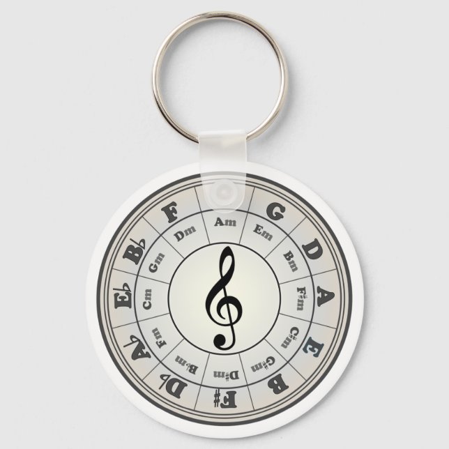 "Pearl" Circle of Fifths Keychain (Front)