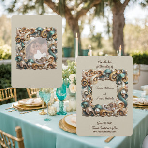 Pearl Coast Elegance Formal Save the Date Card