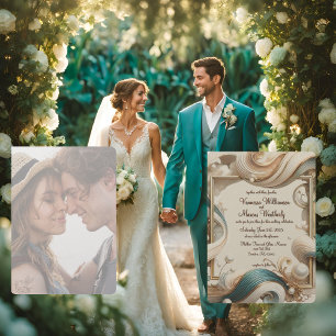 Pearl Coast Elegance Minimalist Wedding Invitation