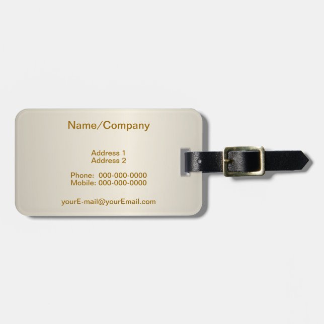 Pearl Cream Luggage Tag (Front Horizontal)
