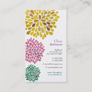 Pearl Dahlia Blossom Burst Floral Business Card