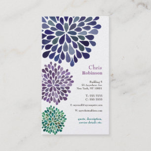 Pearl Dahlia Blossom Burst Floral Business Card