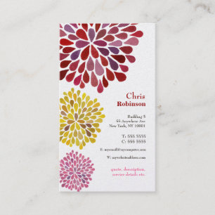 Pearl Dahlia Blossom Burst Floral Business Card