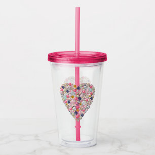 Pearl decoration acrylic tumbler
