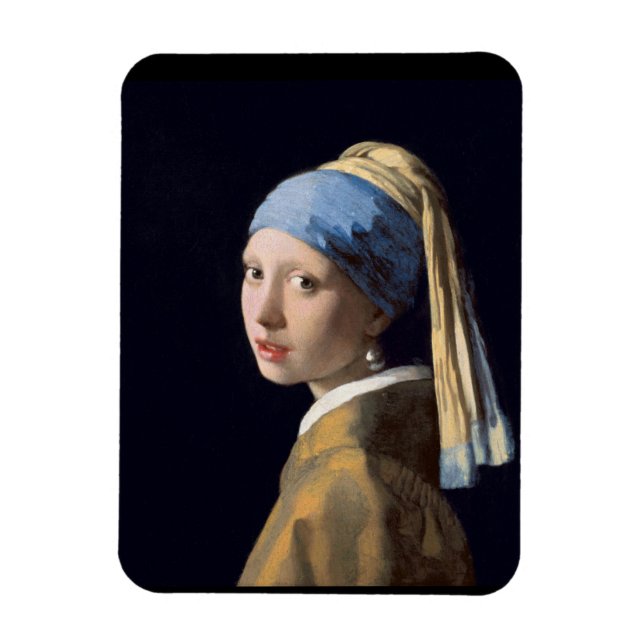 Pearl Earring Girl Vermeer Magnet (Vertical)