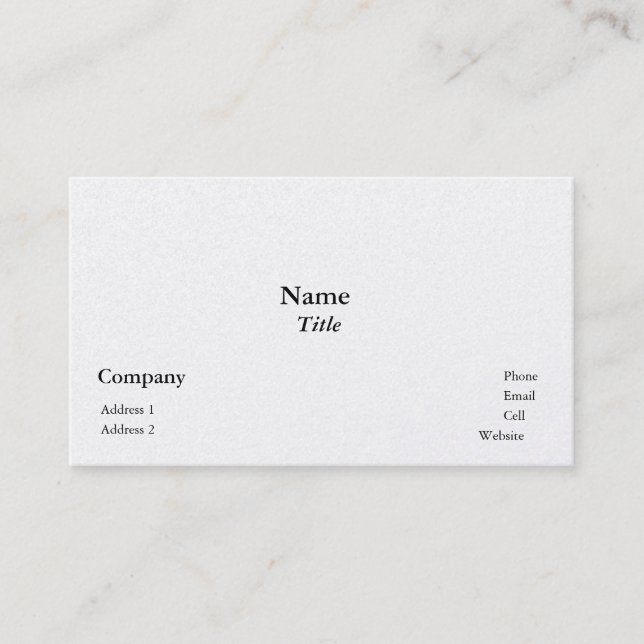Pearl Finish Business Cards (Front)