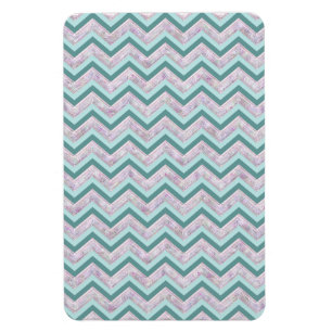 Pearl Floral Teal ZigZag Pattern Magnet