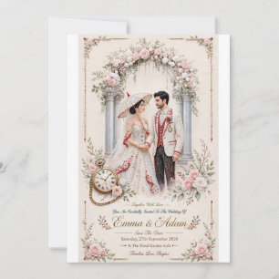 Pearl Floral Wedding Invitatio Invitation