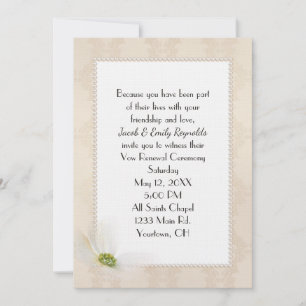 Pearl Frame On Damask Pattern Invitation