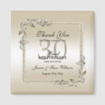 Pearl Gem & Glitter 30th Wedding Anniversary    Magnet<br><div class="desc">Glamorous and elegant posh 30th Pearl Wedding Anniversary party thank you magnet with stylish pearl gem stone jewels corner decorations and matching colored glitter border frame. A romantic design for your celebration. All text, font and font color is fully customizable to meet your requirements. If you would like help to...</div>