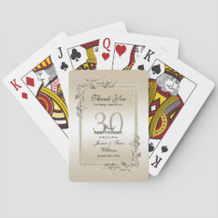 Pearl Gem & Glitter 30th Wedding Anniversary Playing Cards
