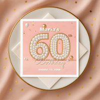 Pearl Gold and Soft Pink Elegant 60th Birthday