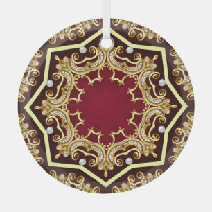 Pearl Gold Frame Illustration Background Glass Tree Decoration