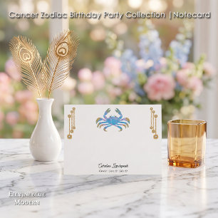 Pearl & Gold Jewels with Cancer Zodiac Sign Card