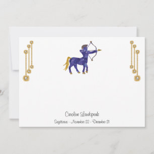 Pearl & Gold Jewels with Sagittarius Zodiac Sign Card