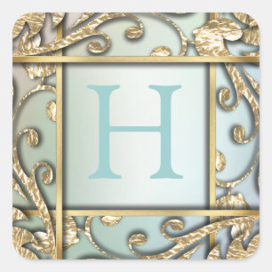 Pearl Gold Lattice Monogram Envelope Seal