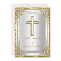 Pearl Gold White Cross Holy communion
