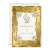 Pearl Gold White Cross Holy communion rose Damask