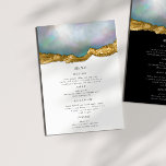 Pearl Golden Agate Geode Wedding Dinner Menu Card<br><div class="desc">Our "Agate Pearl Gold Wedding" collection features vivid pearl illustrations with a faux golden foil border for a super elegant wedding invitation suite. Paired with modern fonts and two colour schemes it is suitable for year round wedding celebrations. Check our store for more items from this collection.</div>