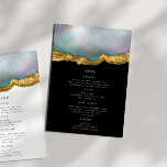 Pearl Golden Agate Geode Wedding Dinner Menu Card<br><div class="desc">Our "Agate Pearl Gold Wedding" collection features vivid pearl illustrations with a faux golden foil border for a super elegant wedding invitation suite. Paired with modern fonts and two colour schemes it is suitable for year round wedding celebrations. Check our store for more items from this collection.</div>