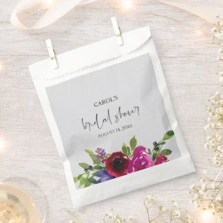 Pearl Grey Watercolor Floral Favour Bags