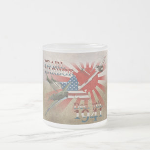 Pearl Habor December 7, 1941 Frosted Glass Coffee  Mug